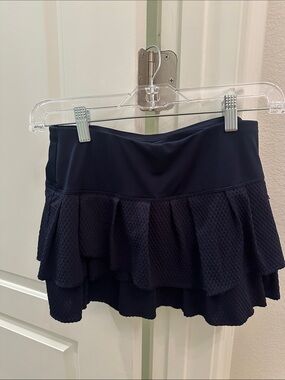 Lucky in Love Navy Blue Tiered Tennis Skort
